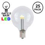 Warm White - G40 Glass LED Replacement Bulbs - 25 Pack