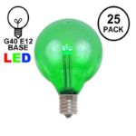 Green - G40 - Glass LED Replacement Bulbs - 25 Pack