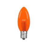 Amber (Orange)  Smooth Glass C9 LED Bulbs - 25k