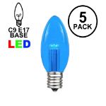 Blue Smooth Glass C9 LED Bulbs - 5pk