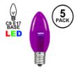 Purple Smooth Glass C9 LED Bulbs - 5pk
