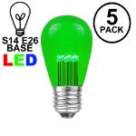 Green S14 LED Medium Base e26 Bulbs w/ 9 LEDs - 5pk