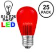 Red S14 LED Medium Base e26 Bulbs w/ 9 LEDs - 25pk