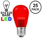 Red S14 LED Medium Base e26 Bulbs w/ 9 LEDs - 25pk