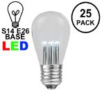 Pure White S14 LED Medium Base e26 Bulbs w/ 9 LEDs - 25pk
