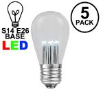 Pure White S14 LED Medium Base e26 Bulbs w/ 9 LEDs - 5pk