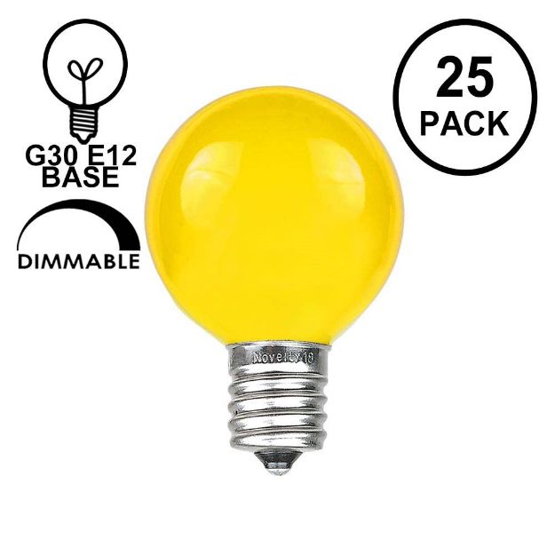 Yellow Satin G30 5 Watt Replacement Bulbs 25 Pack