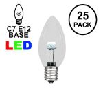 C7 - Pure White - Glass LED Replacement Bulbs - 25 Pack