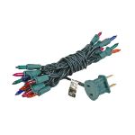 Non Connectable Multi Colored Green Wire Mini Lights 20 Light 8.5'