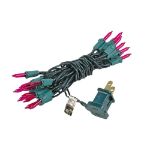 Non Connectable Pink Green Wire Mini Lights 20 Light 8.5'