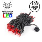 Commercial Grade Wide Angle 100 LED Red 34' Long Black Wire