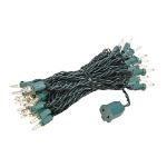 Clear 50 Light 25' Long Green Wire Christmas Mini Lights