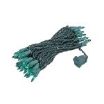 Green 50 Light 25' Long Green Wire Christmas Mini Lights