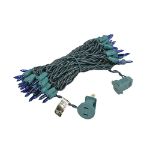 Blue 50 Light 25' Long Green Wire Christmas Mini Lights