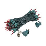 Red 50 Light 25' Long Green Wire Christmas Mini Lights