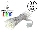 35 Light Traditional T5 Warm White LED Mini Lights White Wire