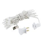 20 Light 9' Long White Wire Christmas Mini Lights