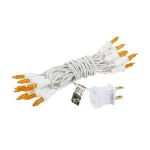 Non Connectable Amber/Orange White Wire Mini Lights 20 Light 8.5'