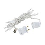 10 Light 5.5' White Wire Christmas Mini Lights
