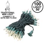 Connect 10 Clear Christmas Mini Lights 100 Light 50 Feet Long