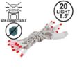 20 Light Non Connectable Red LED Mini Lights White Wire