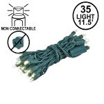 35 Light Non Connectable Warm White LED Mini Lights Green Wire