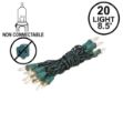 Non Connectable Clear Green Wire Mini Lights 20 Light 8.5' 