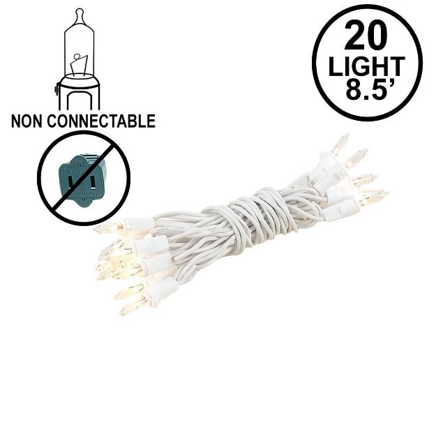Non Connectable White Wire Mini Lights 20 Light 8.5' 