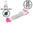 Non Connectable Pink White Wire Mini Lights 20 Light 8.5'