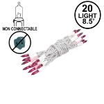 Non Connectable Purple White Wire Mini Lights 20 Light 8.5'