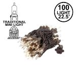 100 Light 22' Long Brown Wire Christmas Mini Lights