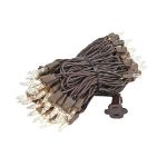 Clear Christmas Brown Wire Mini Lights 100 Light 34 Feet Long