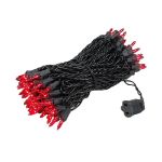 Red Christmas Mini Lights 100 Light 50 Feet Long on Black Wire