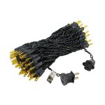 Yellow Christmas Mini Lights 100 Light 50 Feet Long on Black Wire