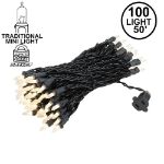 Frosted Christmas Mini Lights 100 Light 50 Feet Long on Black Wire