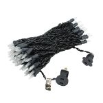 Frosted Christmas Mini Lights 100 Light 50 Feet Long on Black Wire