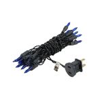 Non Connectable Blue Black Wire Mini Lights 20 Light 8.5'