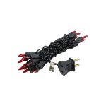 Non Connectable Red Black Wire Mini Lights 20 Light 8.5'
