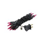 Non Connectable Pink Black Wire Mini Lights 20 Light 8.5'