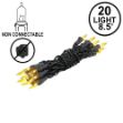 Non Connectable Yellow Black Wire Mini Lights 20 Light 8.5'