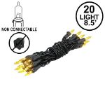 Non Connectable Yellow Black Wire Mini Lights 20 Light 8.5'