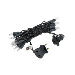 Clear 20 Light 9' Long Black Wire Christmas Mini Lights