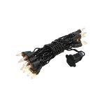 Clear 20 Light 9' Long Black Wire Christmas Mini Lights