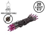 Non Connectable Purple Brown Wire Mini Lights 20 Light 8.5'