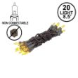 Non Connectable Yellow Brown Wire Mini Lights 20 Light 8.5'