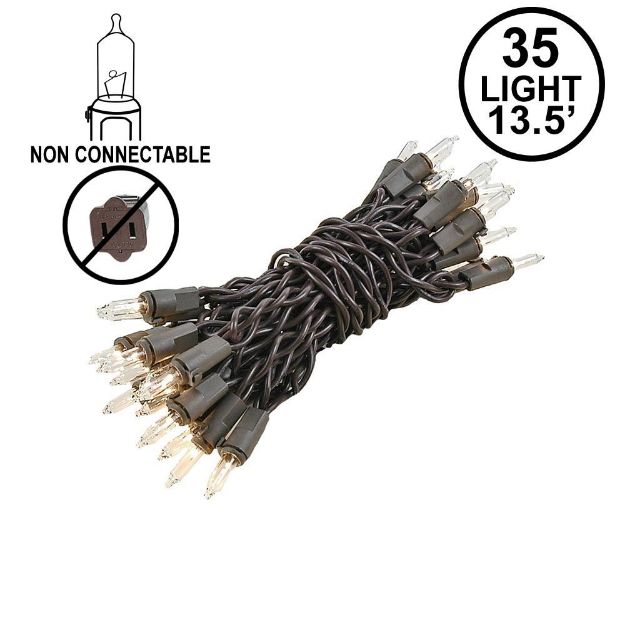 Non Connectable Brown Wire Mini Lights 35 Light 13.5'