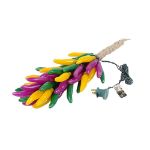 Purple/Green/Yellow Chili Pepper Cluster Ristras 50 light
