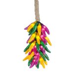 Purple/Green/Yellow Chili Pepper Cluster Ristras 50 light