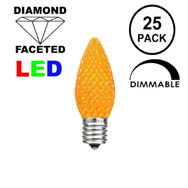 Amber C7 LED Replacement Bulbs 25 Pack