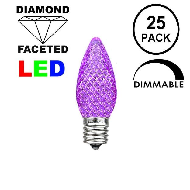Purple C7 LED Replacement Bulbs 25 Pack